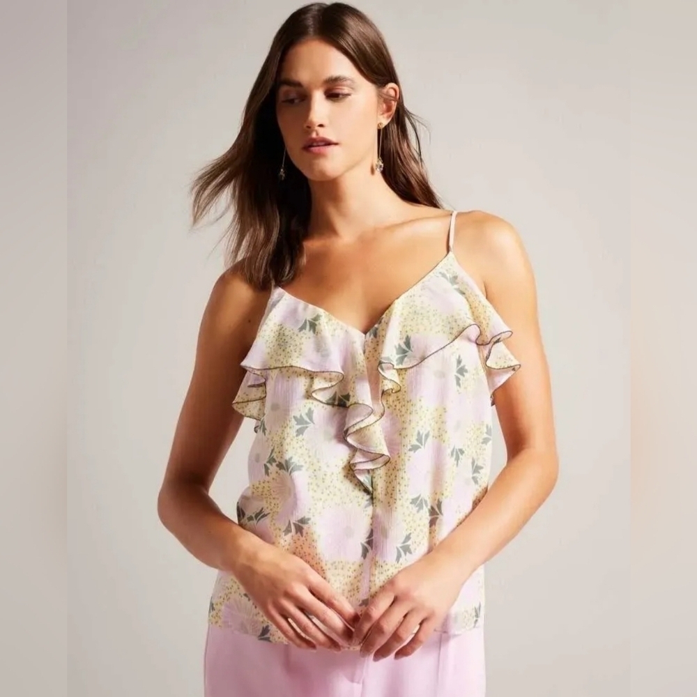 Ted Baker Shaunia floral-print woven camisole Size 3 canada size 8 Great conditi